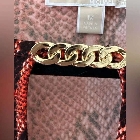 Women’s Michael Kors Orange Mini‎ Snake Print Dress. Size M. - Picture 4 of 8